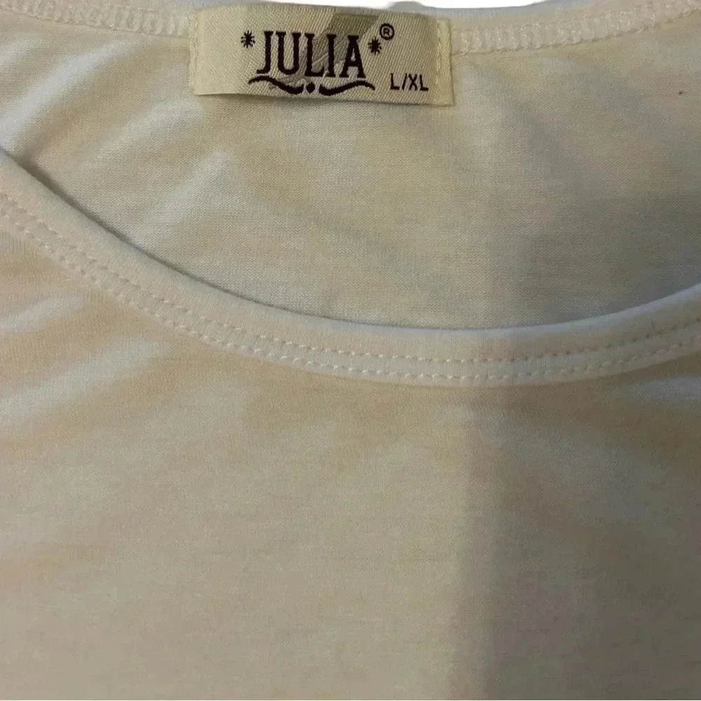Julia Brand Bejeweled Loving Cats Tee Shirt Size L/XL - Picture 9 of 9